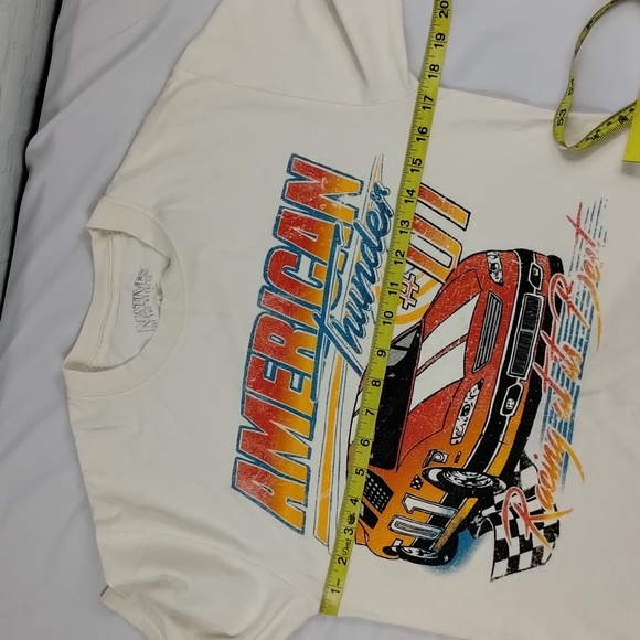Vintage Natives Of The Weekend American Thunder #01 Racing Off White TShirt - Picture 8 of 10